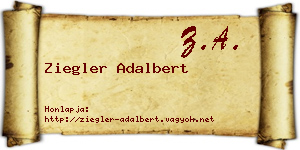 Ziegler Adalbert névjegykártya